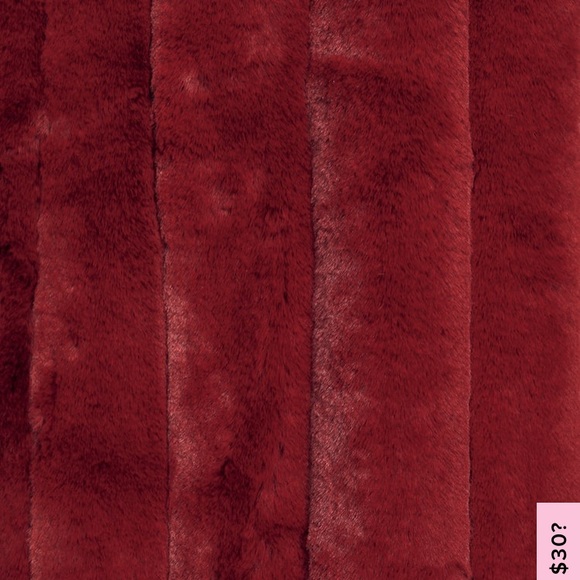 Cozy Queen Wine Red Faux Fur Coat - Picture 5 of 6